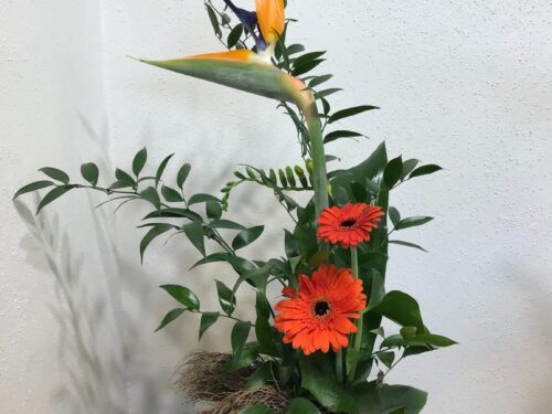 Asymmetrischer Blumenstrauß edel orange - gelb