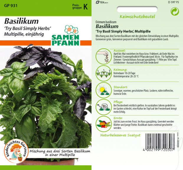 Basilikum Try Basil Simply Herbs (Multipille)