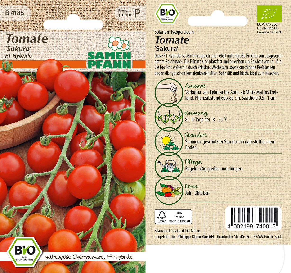 Tomaten Sakura F1, BIO - Blumen Schwarz