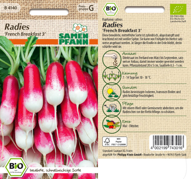 Radies French Breakfast 3, BIO