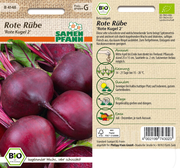 Rote Rübe Rote Kugel 2, BIO