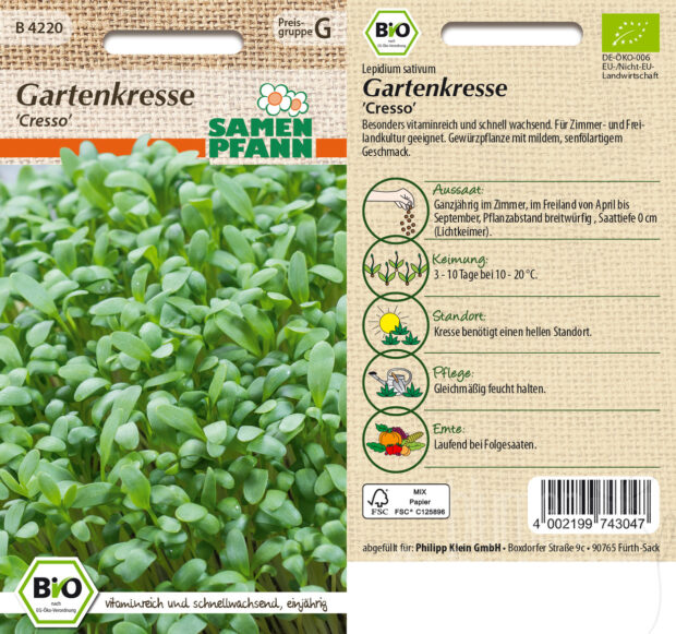 Gartenkresse Einfache, BIO