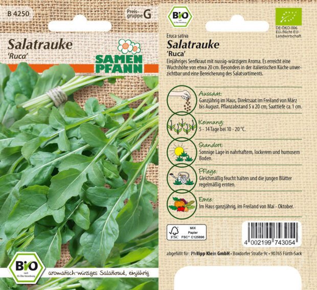 Salatrauke Rucola coltivata, BIO