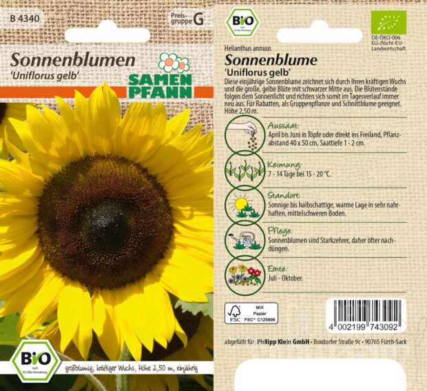 Sonnenblumen Uniflorus, BIO