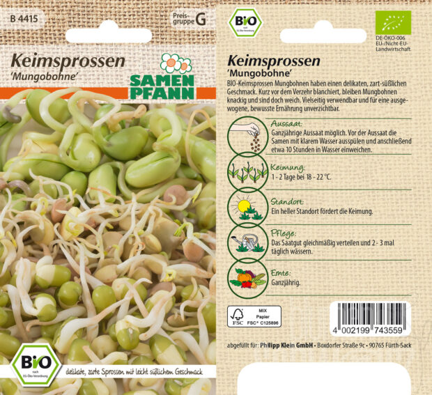 Keimsprossen Mungbohne, BIO