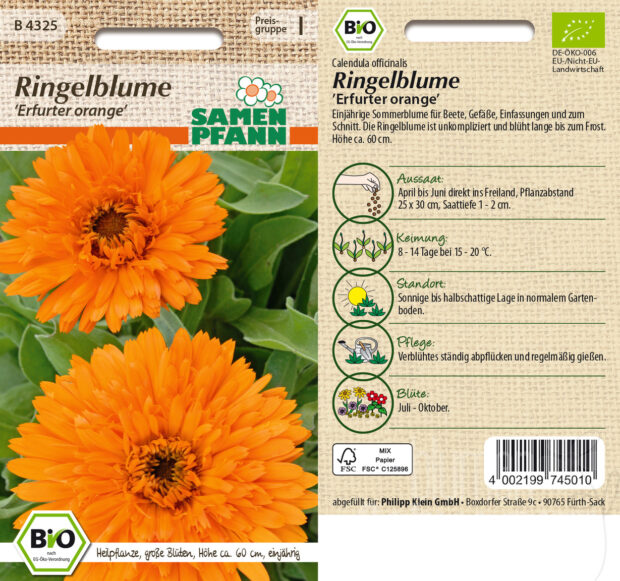 Ringelblume Erfurter Orange, BIO