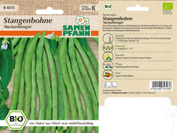 Stangenbohnen Neckarkönigin, BIO