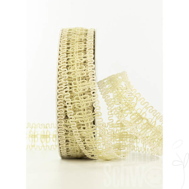 Band Jute/Baumwolle, B30mm/L10m, creme-meliert