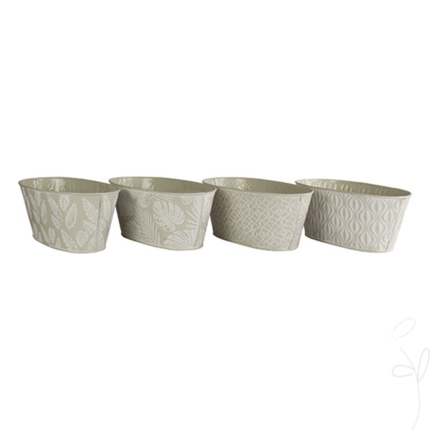 Schale oval/Metall Prägemuster, ca. 24x13xH10cm,