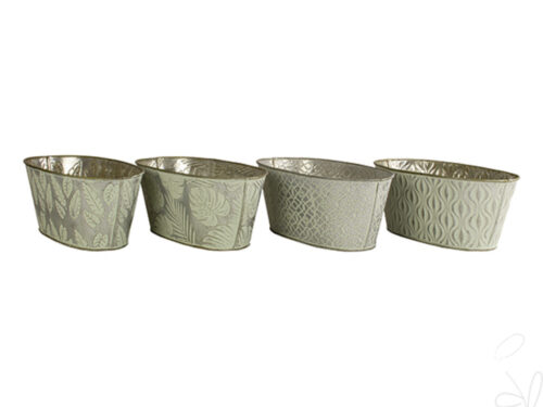 Schale oval/Metall Prägemuster, ca. 24x13xH10cm,