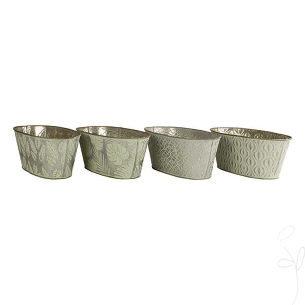 Schale oval/Metall Prägemuster, ca. 24x13xH10cm,