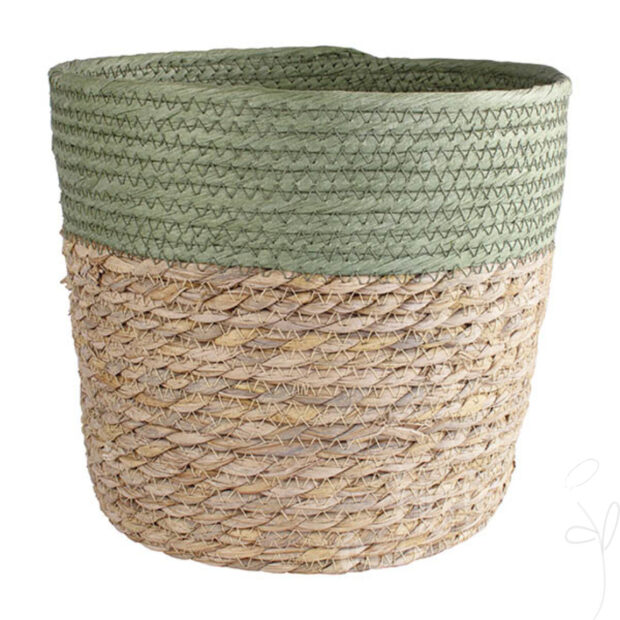 Pfl.Korb/Schilf- und Papierkordel, ca. ø˜24xH22cm,