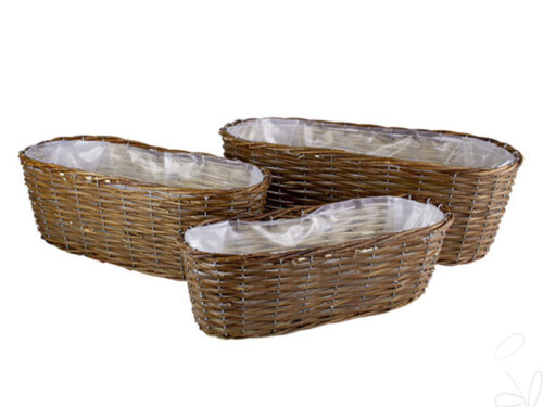 Pflanzkorb oval/Weide natur, ca. 38x13xH12cm+
