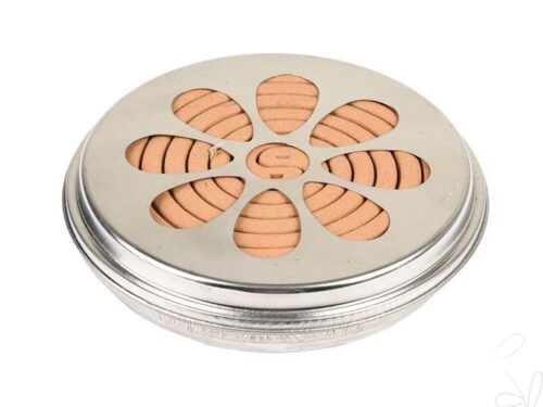 Citronella Spiralen in Zink Brenner