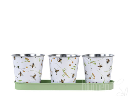 Bienenmuster 3er Topfset auf Tray