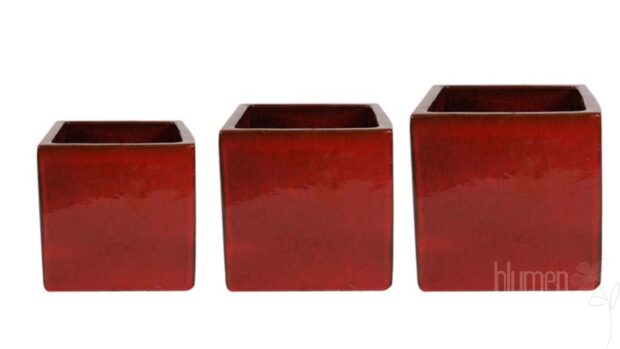 Topf Cube deep red D40 H40