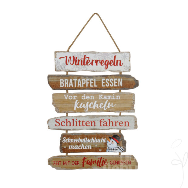 Schild Winterregeln