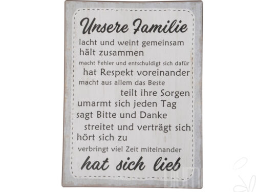 Schild Familienregeln