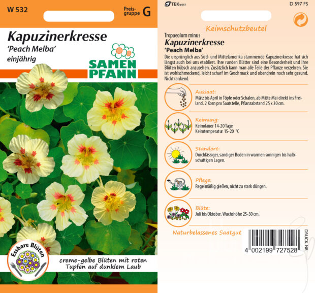 Kapuzinerkresse Peach Melba
