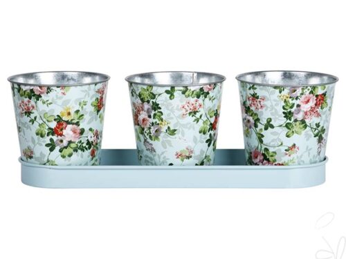 Rosendruck 3er Topfset auf Tray