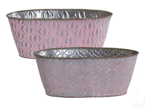 Schale oval/Metall Prägemuster, ca. 33x17xH12cm,