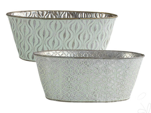 Schale oval/Metall Prägemuster, ca. 33x17xH12cm,