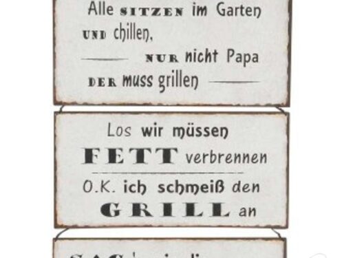 Schild Grillen z.Hg. 3 Mod.