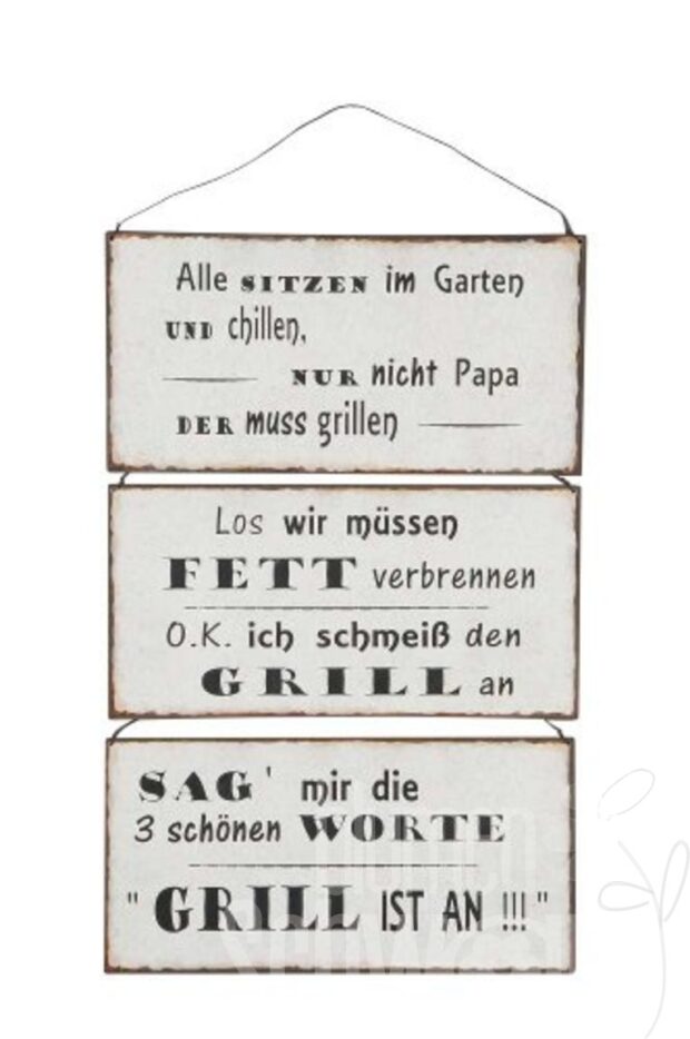 Schild Grillen z.Hg. 3 Mod.