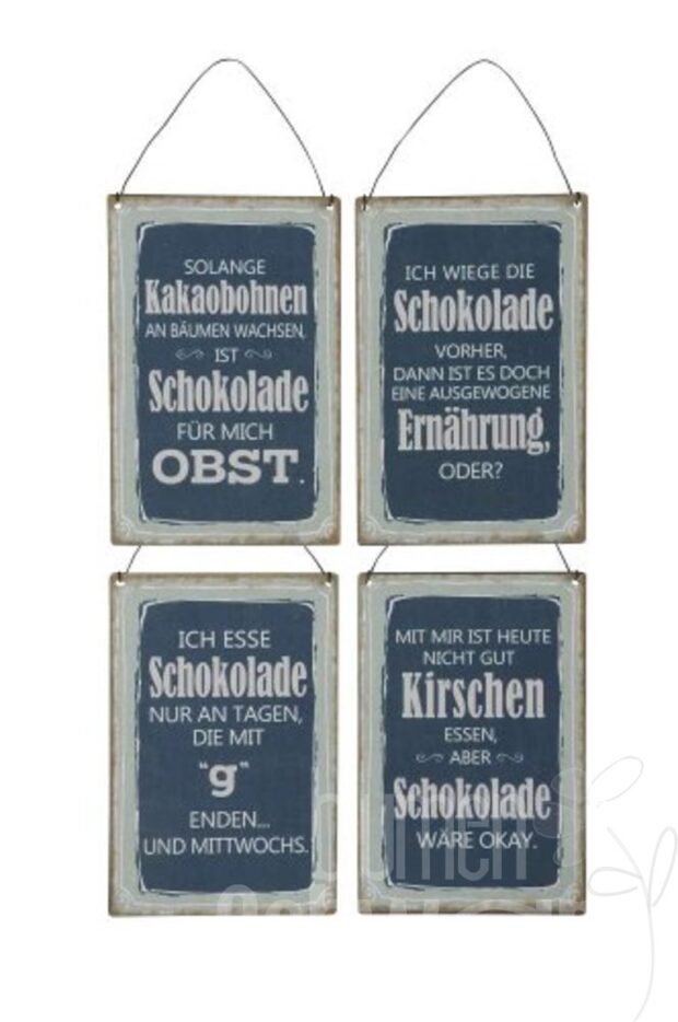 Schild Schokolade 4 Mod. z. Hg.