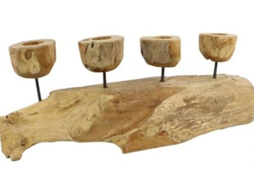 Candle Holder 4 Teak Erosion