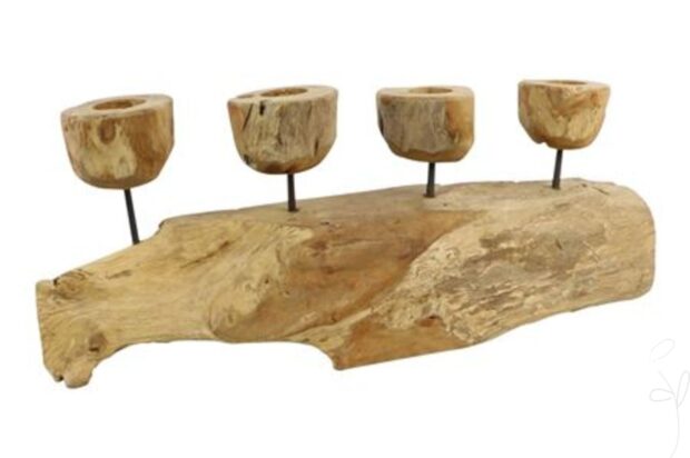 Candle Holder 4 Teak Erosion