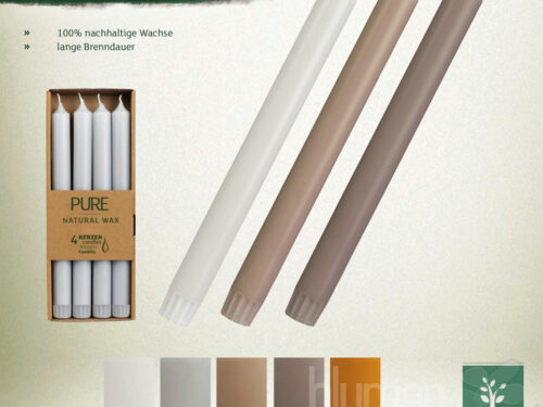 Pure Stabkerzen 250x23 rubin mm Natural Wax karminrot 4er Pack