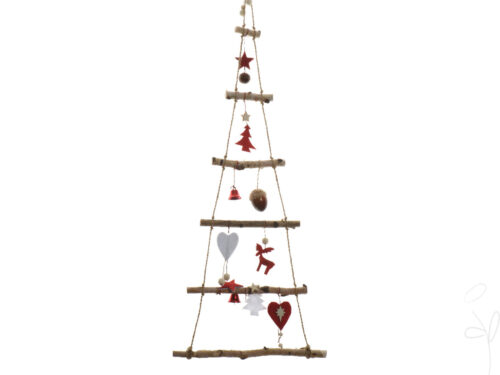 Baum Birke felt hearts, acorn, bells