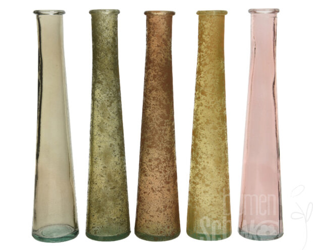 Vase recycle-glas Clear, Antique 5col ass