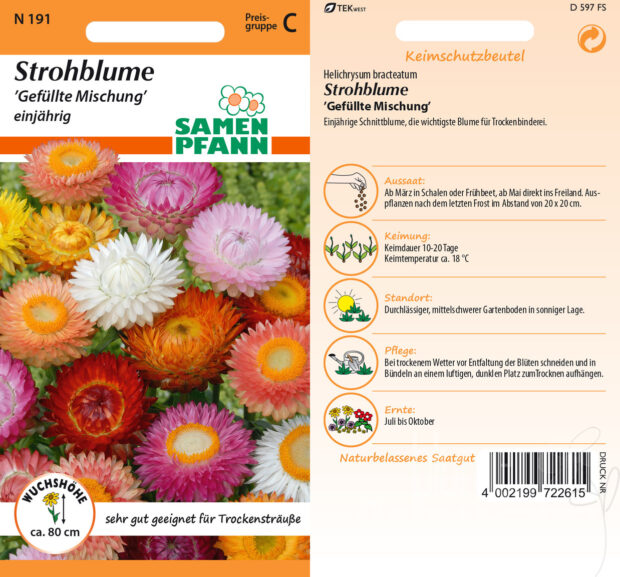 Strohblume gefüllte Mischung