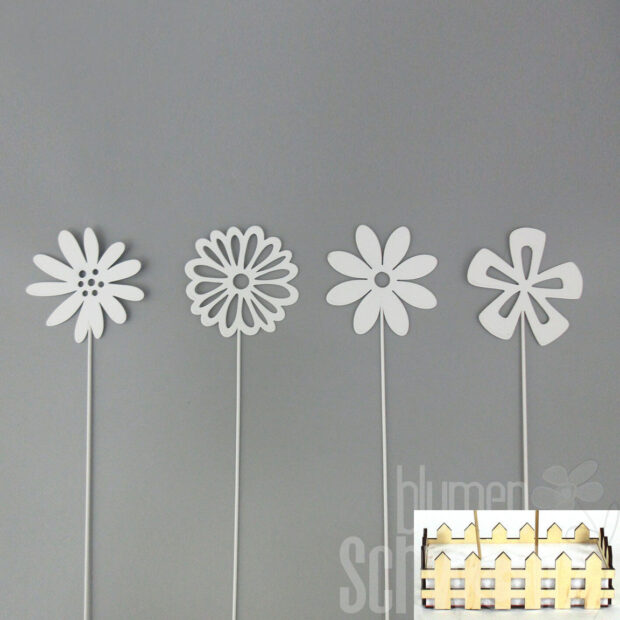 Blume am Stab 4fach