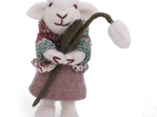 sold out -White Sheep w/Skirt & Snowdrop with String