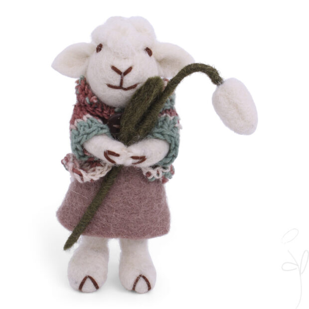 sold out -White Sheep w/Skirt & Snowdrop with String