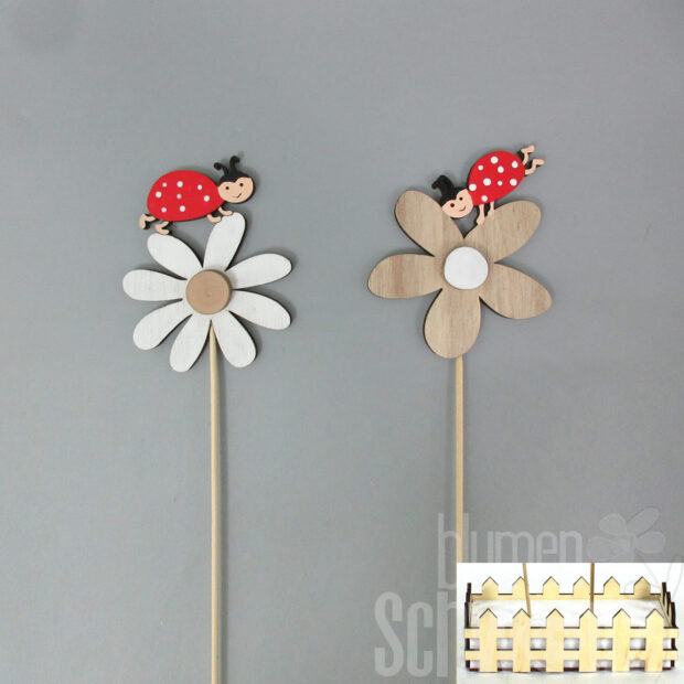 Stecker Marienkäfer auf Blume 2fach