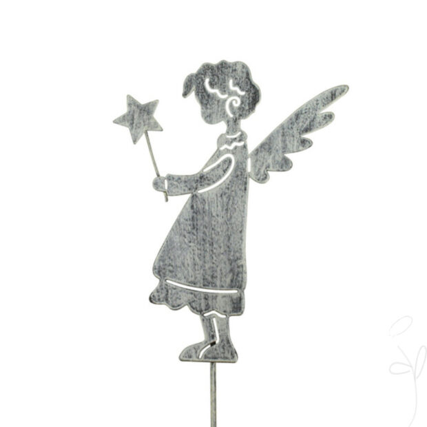 Engel/Metall, ca. 11,5x9cm am Stab 40,6cm,