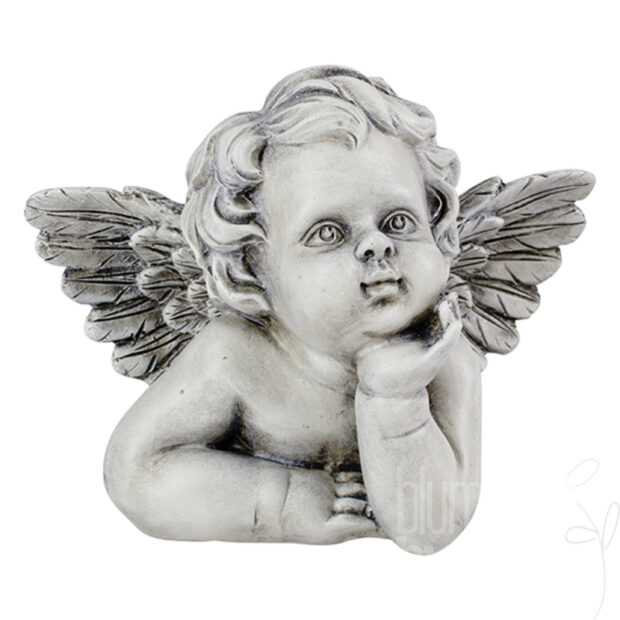 Engelputte/Poly, ca. 9,5x5,5xH7,5cm, grau