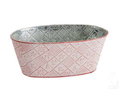 Jardiniere/Metall Winter, ca. 24x13xH10cm,