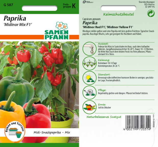 Paprika Midinor Mix F1