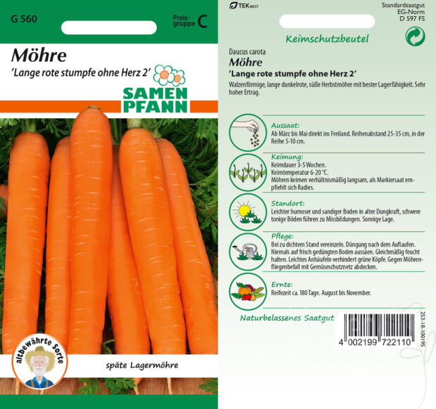 Möhren Lange rote Stumpfe ohne Herz 2