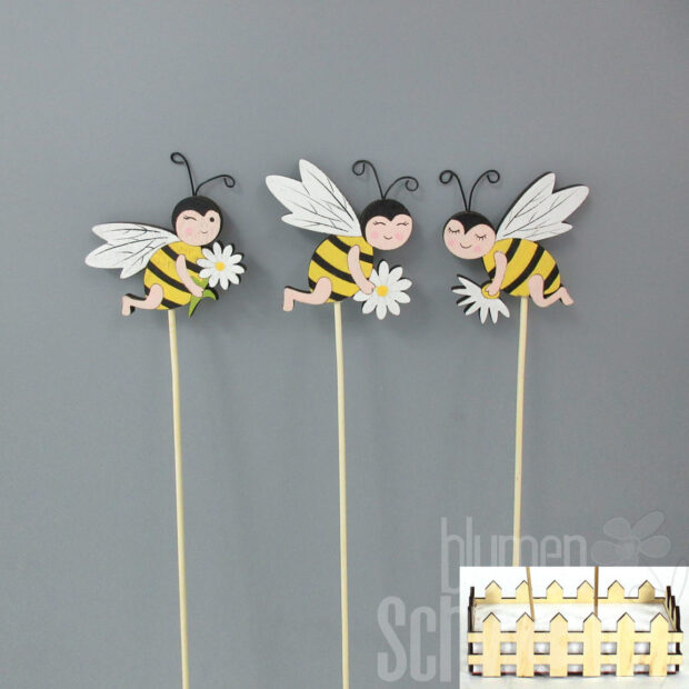 Biene mit Blume am Stab 3fach