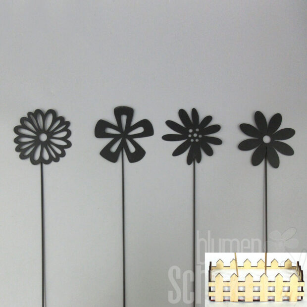 Blume am Stab 4fach