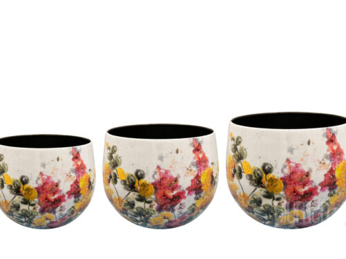 Topf Floral white D21 H17