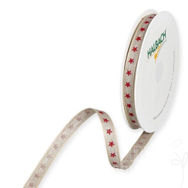 Druckband Sterne/Leinen,
