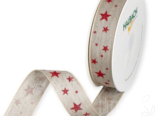 Druckband Sterne/Leinen,