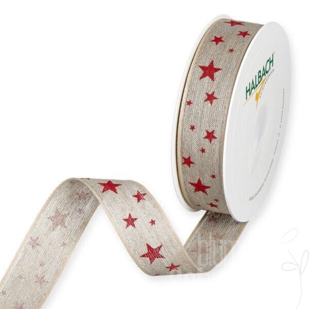 Druckband Sterne/Leinen,